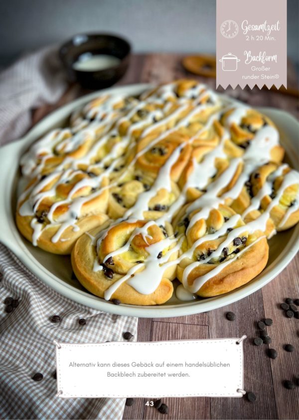 Hefeschnecken mit Puddingfüllung